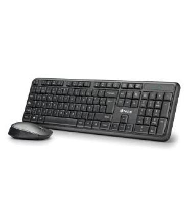 NGS Kit Teclado Inalambrico y Raton Inalambrico 1200dpi - Italiano - 12 Teclas Multimedia - Indicadores LED - Color Negro