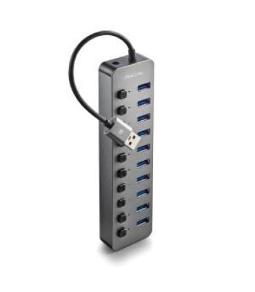 NGS IHUB10 Hub USB 3.0 - 10 Puertos USB 3.0 con Interruptores - Hasta 5Gbps