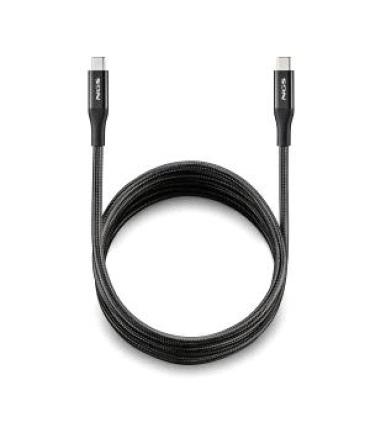 NGS Cable 2.0 USB-C Macho a USB-C Macho - Carga Ultrarapida hasta 240W - Longitud 2m - Color Negro