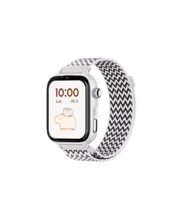 Savefamily Reloj Inteligente Infantil SaveWatch Plus 2 - Pantalla Amoled - Carcasa Blanca - Correa Tela ZigZag