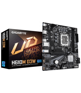 GIGABYTE H610M D3W Placa Base - Compatible con procesadores Intel Core de 14ª generación, VRM de 5+1+1 fases, hasta 5600MHz DDR5