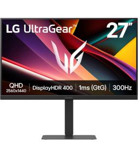 LG UltraGear Monitor LED 27" IPS QHD 300Hz HDR400 FreeSync Premium - Respuesta 1ms - Ajustable en Altura, Inclinable y Giratorio