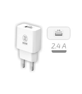 TechOneTech Basik Cargador de Pared 1 Puerto USB-A 12W - Color Blanco