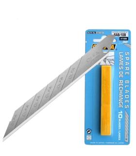 Olfa Pack de 10 Cuchillas para Cuters - Ancho 9mm, Largo 74mm - 8 Segmentos