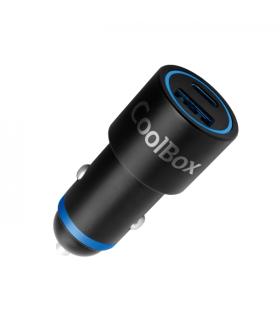 Coolbox Cargador de Coche - 48W - QC3.0 y PD1.2 - USB-A y USB-C - Color Negro