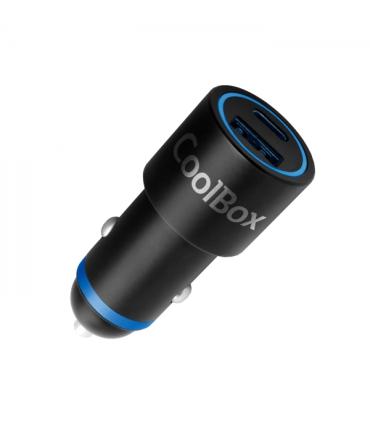 Coolbox Cargador de Coche - 48W - QC3.0 y PD1.2 - USB-A y USB-C - Color Negro