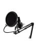 Coolbox Coolcaster Microfono USB Cardioide de Brazo Extensible para Streaming - Parabrisas y Filtro POP - Tripode - Color Negro