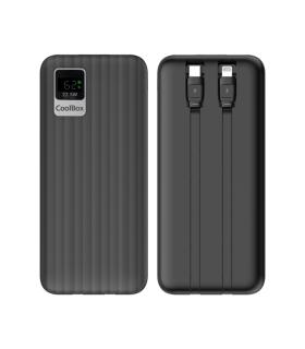 Coolbox DP20 Powerbank 20000mAH 22.5W PD y QC - USB-C y Lightning - Pantalla LCD - Color Negro