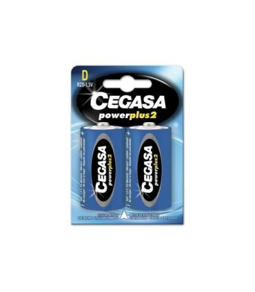 Cegasa Power Plus 2 Pack de 2 Pilas R20 D - Pilas Salinas para Aparatos de Bajo Consumo