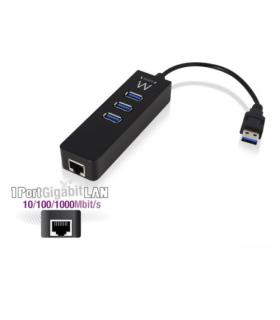 Ewent EW1140 hub de interfaz USB 3.2 Gen 1 (3.1 Gen 1) Type-A 5000 Mbit/s Negro