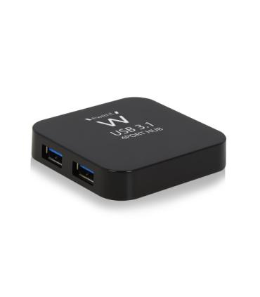 Ewent EW1134 hub de interfaz USB 3.2 Gen 2 (3.1 Gen 2) Type-A 5000 Mbit/s Negro