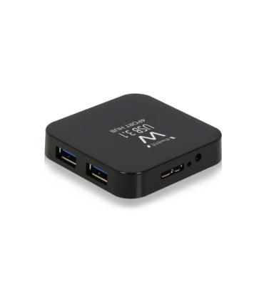 Ewent EW1134 hub de interfaz USB 3.2 Gen 2 (3.1 Gen 2) Type-A 5000 Mbit/s Negro