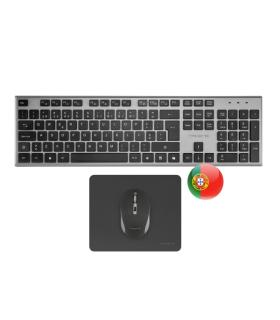 Tacens Zenith Combo Pack Inalabrico de Teclado Completo + Raton y Alfombrilla - Disposicion Portuguesa QWERTY PT - Teclas Silenc