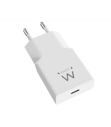 Ewent EW1310 Cargador GAN 20W - USB-C - Carga Rapida - Alta Eficencia - Color Blanco