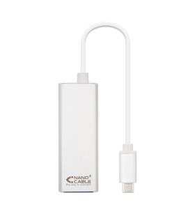 Nanocable Conversor USB-C A Ethernet Gigabit 10/100/1000 Mbps. 15cm