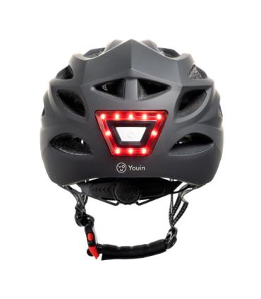 YOUIN CASCO MTB CON LUCES DELANTERA Y TRASTERA – L NEGRO