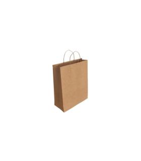 Bismark Bolsa de Papel Kraft - Medidas 24x8x18cm - Color Marron Pack de 25