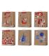 Bismark Bolsa de Papel Kraft Navidad - Impresion Foil - 6 Diseños Diferentes Pack de 12