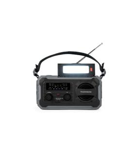 Thomson Radio Solar Portatil SOS - AM/FM - Bateria de 8000mAh - Linterna de Emergencia - 3 Modos de Carga - Funcion Powerbank ..