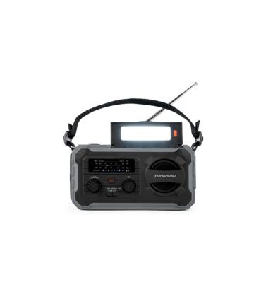 Thomson Radio Solar Portatil SOS - AM/FM - Bateria de 8000mAh - Linterna de Emergencia - 3 Modos de Carga - Funcion Powerbank ..