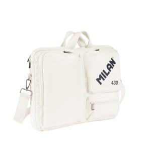 Milan 403 Since 1918 Maletin para Portatiles hasta 17" - Cierre de Cremallera - 3 Compartimentos - 42x34x9cm - Color Beige