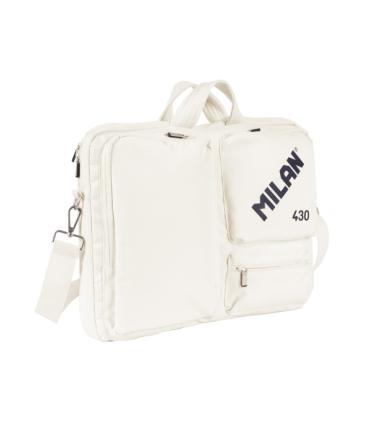 Milan 403 Since 1918 Maletin para Portatiles hasta 17" - Cierre de Cremallera - 3 Compartimentos - 42x34x9cm - Color Beige