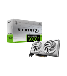 VGA MSI RTX 5060 TI 16G VENTUS 2X OC WHITE PLUS,NV,RTX5060TI,16GB,GDDR7,128BIT,1HDMI+3DP,STORMFORCE FAN (2 VENTILADORES