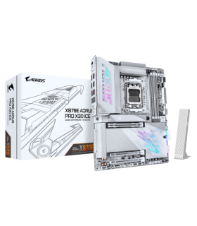 PLACA GIGABYTE X870E AORUS PRO X ICE,AMD,AM5,X870E,4DDR5,256GB,1HDMI+2USB4,4SATA6+2M.2,5GBLAN+WIFI7+BT5.4,7USB3.2,ATX