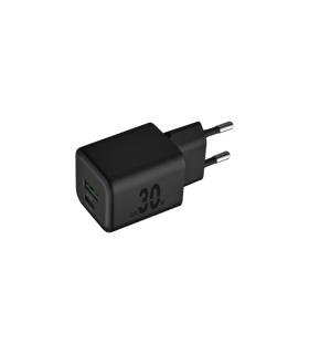 Blackbyte by Pedro Buerbaum Cargador GaN Doble - 1xUSB-C PD 30W - 1xUSB-A 18W - Carga Rapida PPS - Color Negro