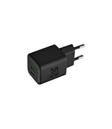 Blackbyte by Pedro Buerbaum Cargador GaN Doble - 1xUSB-C PD 30W - 1xUSB-A 18W - Carga Rapida PPS - Color Negro