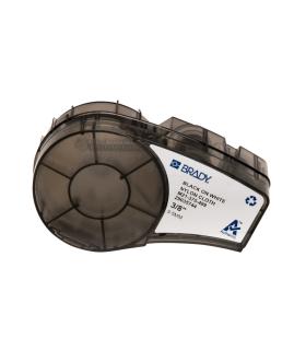 Brady M21-375-499 Cinta de Etiquetas Original Tela de Nylon - Texto Negro sobre Fondo Blanco - Ancho 9,53mm x 4,88m