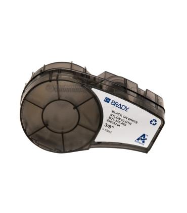Brady M21-375-499 Cinta de Etiquetas Original Tela de Nylon - Texto Negro sobre Fondo Blanco - Ancho 9,53mm x 4,88m