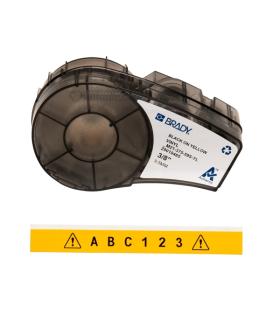 Brady M21-375-595-YL Cinta de Etiquetas Original Vinilo - Texto Negro sobre Fondo Amarillo - Ancho 9.53mm x 6,40m