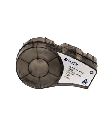 Brady M21-500-595-WT Cinta de Etiquetas Original Vinilo - Texto Negro sobre Fondo Blanco - Ancho 12,70mm x 6,40m