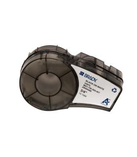 Brady M21-750-595-WT Cinta de Etiquetas Original Vinilo - Texto Negro sobre Fondo Blanco - Ancho 19,05mm x 4,88m