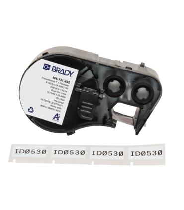 Brady M4-131-492 Cinta de Etiquetas Original Poliester Ultrafinas para Laboratorio - Texto Negro sobre Fondo Blanco - Ancho 25,4