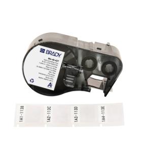 Brady M4-49-427 Cinta de Etiquetas Original Vinilo Autolaminable - Texto Negro sobre Fondo Blanco - Ancho 25,40mm x Alto 25,40mm