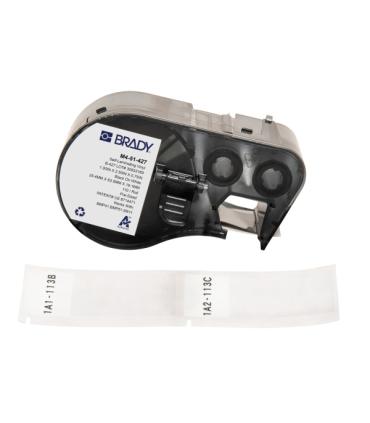 Brady M4-51-427 Cinta de Etiquetas Original Vinilo Autolaminable - Texto Negro sobre Fondo Blanco - Ancho 25,40mm x Alto 63,50mm