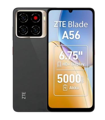 ZTE Blade A56 Smartphone Pantalla 6,75" - 4+8 GB RAM - 64 GB - 90 Hz - Bateria 5000 mAh - Color Negro
