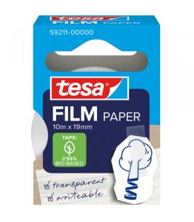 Tesa Paper Pack de 1 Cinta Adhesiva de Papel 19mm x 10 Metros - Casi Invisible en Superficies de Color Claro - Se puede Cortar..