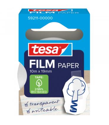 Tesa Paper Pack de 1 Cinta Adhesiva de Papel 19mm x 10 Metros - Casi Invisible en Superficies de Color Claro - Se puede Cortar..
