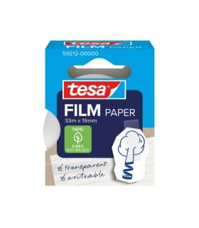 Tesa Paper Pack de 1 Cinta Adhesiva de Papel 19mm x 33 Metros - Casi Invisible en Superficies de Color Claro - Se puede Cortar..