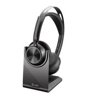 Plantronics/Poly Voyager Focus 2 MS Auriculares con Microfono Bluetooth 5.1 - Cancelacion de Ruido - Almohadillas Acolchadas ..