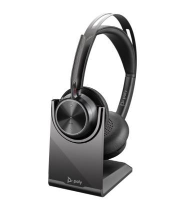 Plantronics/Poly Voyager Focus 2 MS Auriculares con Microfono Bluetooth 5.1 - Cancelacion de Ruido - Almohadillas Acolchadas ..