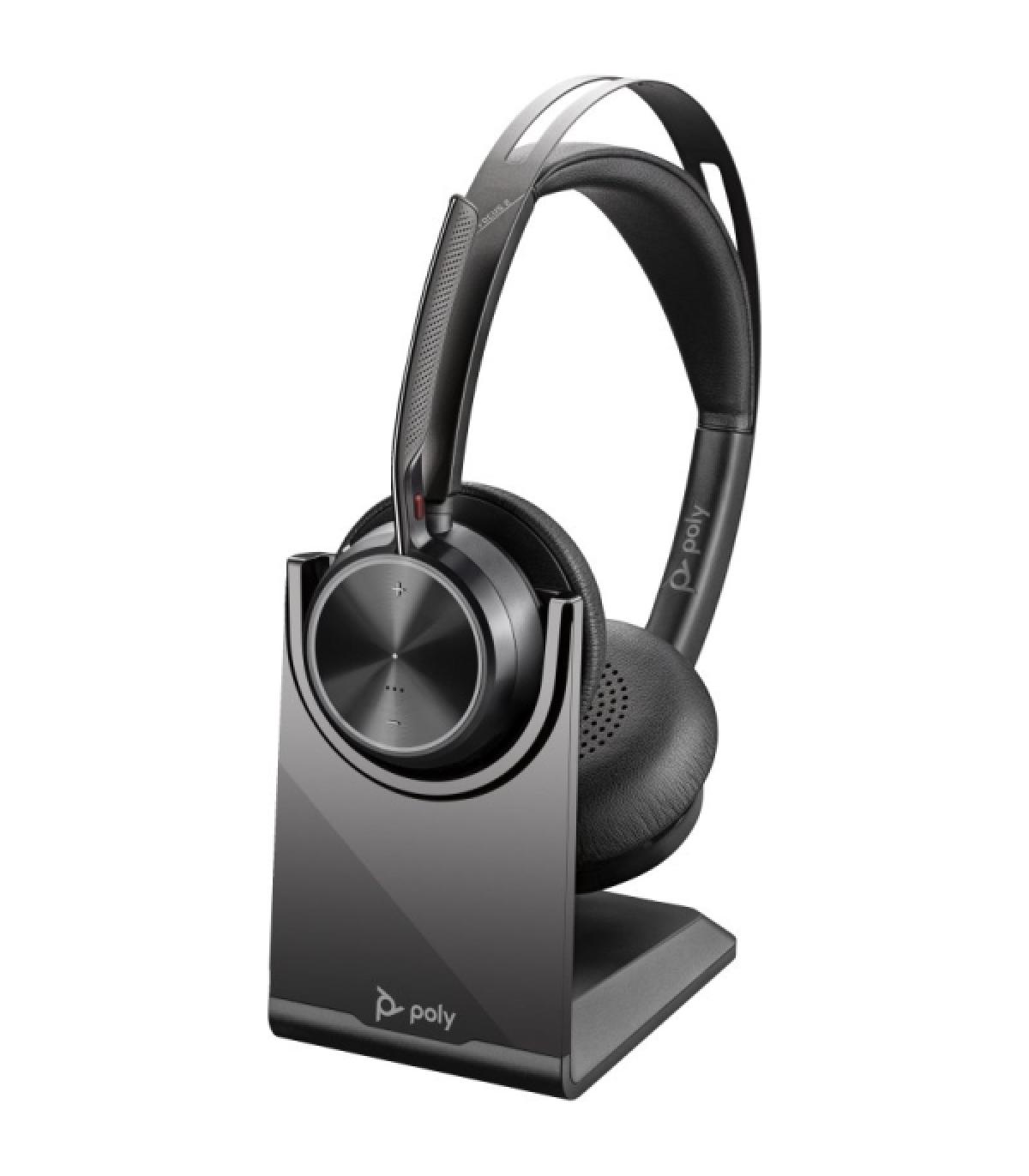 Plantronics/Poly Voyager Focus 2 MS Auriculares con Microfono Bluetooth 5.1 - Cancelacion de Ruido - Almohadillas Acolchadas ..