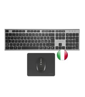 Tacens Zenith Combo Pack Inalabrico de Teclado Completo + Raton y Alfombrilla - Disposicion Italiana QWERTY IT - Teclas Silencio
