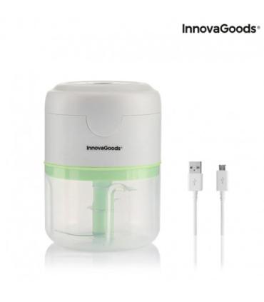 Innovagoods Echoppie Mini Picadora Recargable - Potencia 40W - Capacidad 250ml - Cuchillas de Acero Inoxidable - Bateria de 1300
