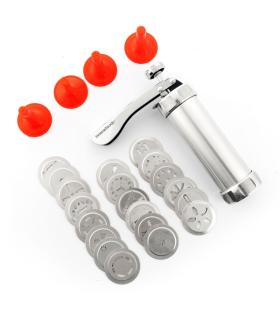 Innovagoods Prekies Maquina para Masa de Galletas 2 en 1 - Manga Pastelera - Incluye Plantillas - Facil Limpieza - Mango Ergonom