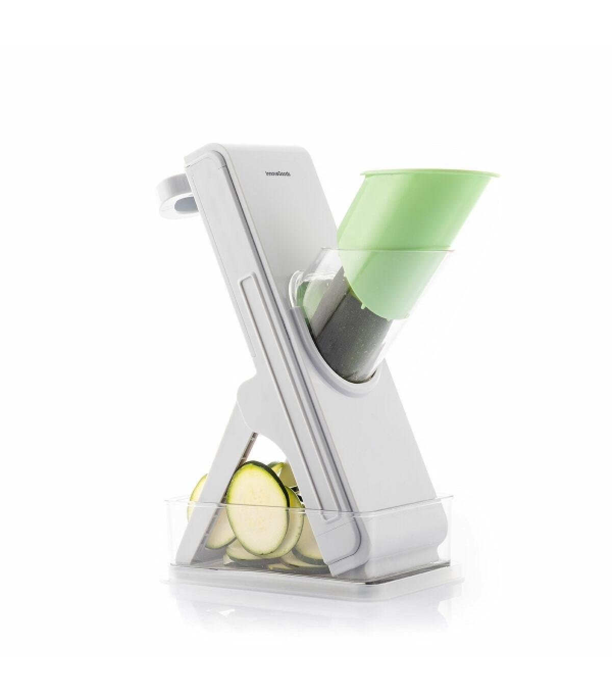 Innovagoods Slichen Mandolina Cortadora de Verduras 5 en 1 - Cuchillas Intercambiables - Plegable - Incluye Recipiente - Facil..