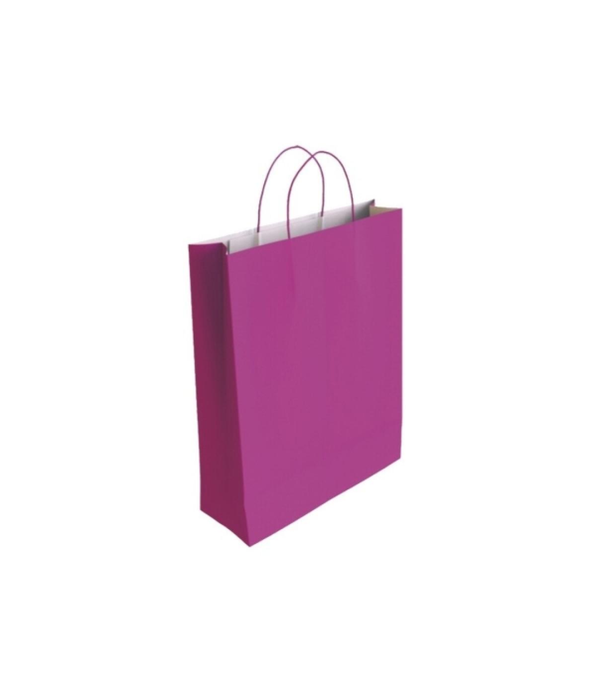 Bismark Bolsa de Papel Celulosa - Medidas 37x12x27cm - Color Fucsia Pack de 25